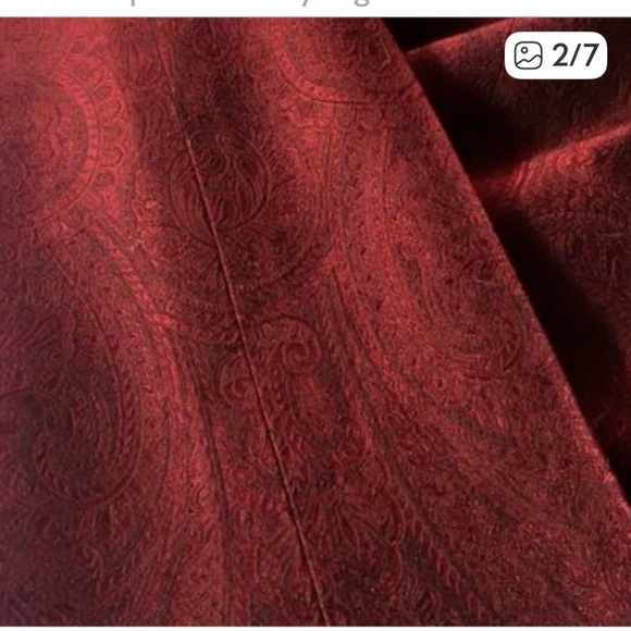 Carlisle Textured Paisley Print Straight Leg Dress Pant _ Wine - Picture 5 of 7